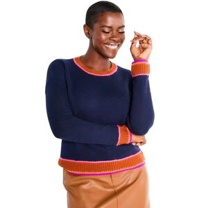 NWT Lisa Todd Border Order Sweater Navy XSshoulder to shoulder 19